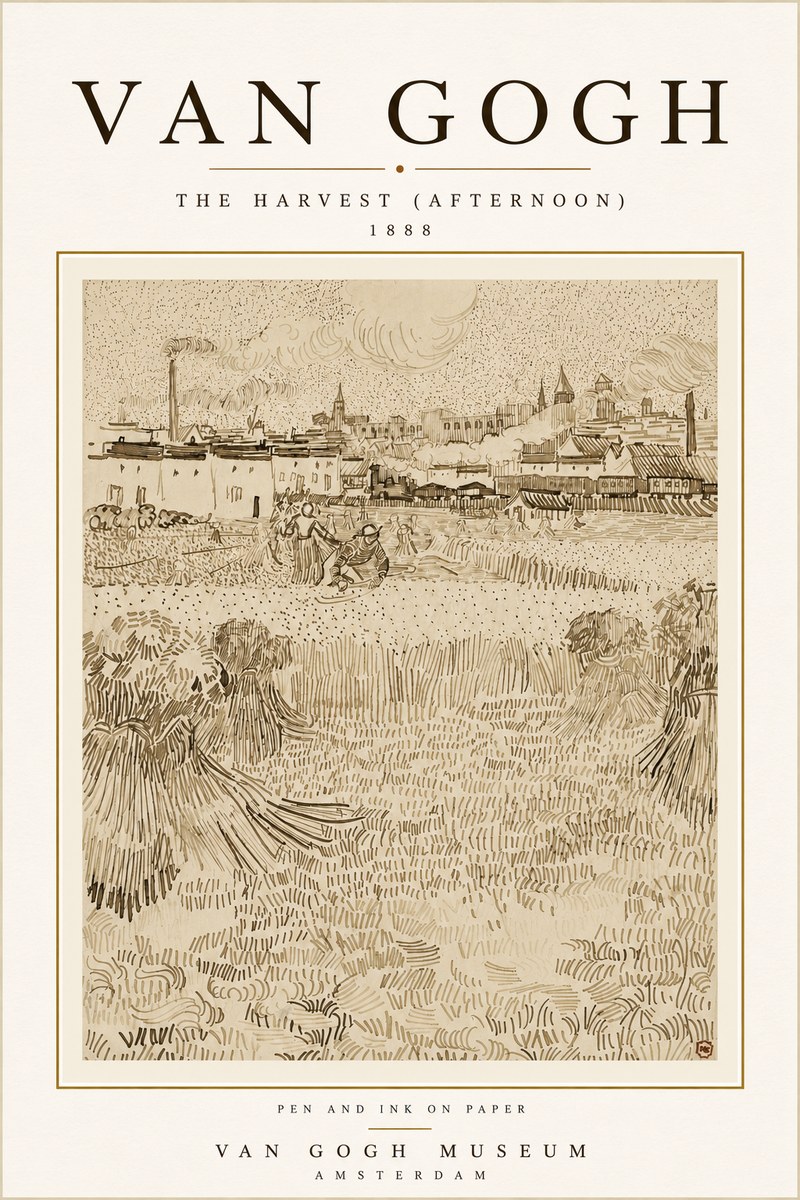 Van Gogh The Harvest (Afternoon) No6 - Plakát