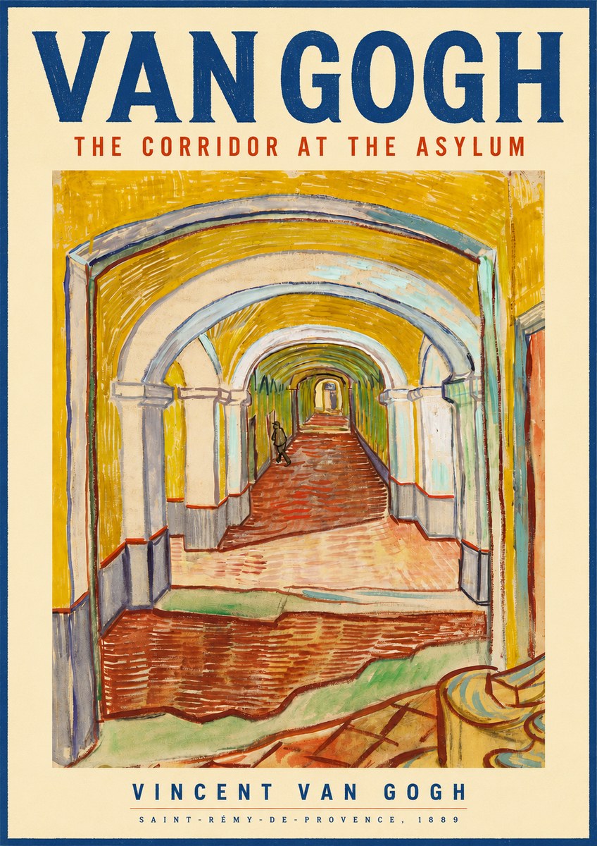Van Gogh The Corridor at the Asylum No4 - Plakát
