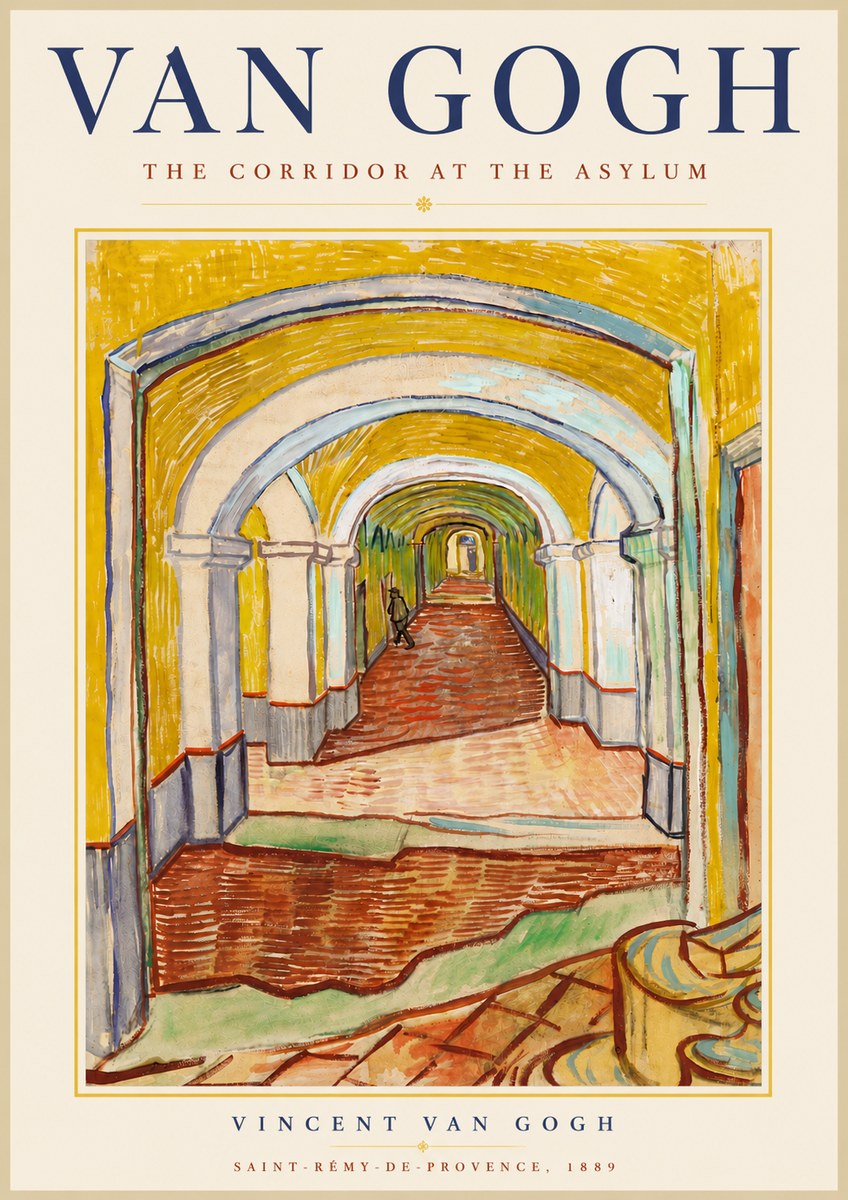 Van Gogh The Corridor at the Asylum No6 - Plakát