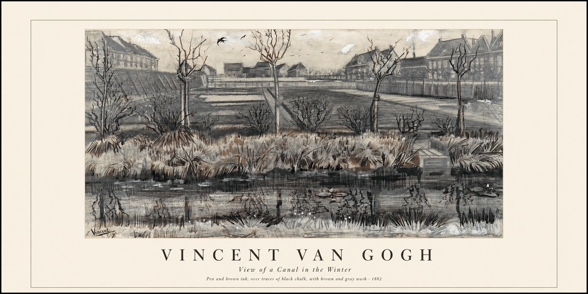 Van Gogh View of a Canal in the Winter No1 - Plakát