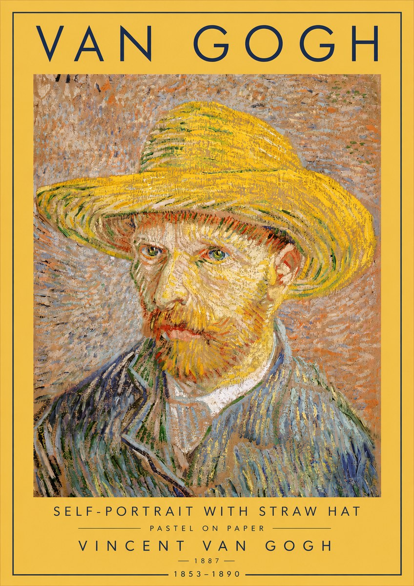 Van Gogh Self-portrait with Straw Hat I No4 - Plakát
