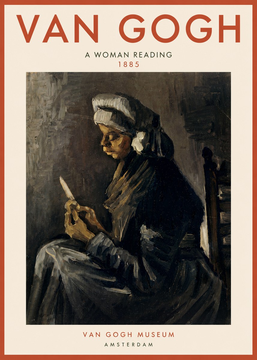 Van Gogh A Woman Reading No4 - Plakát