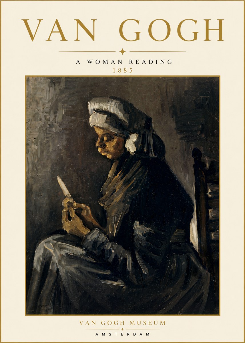 Van Gogh A Woman Reading No5 - Plakát