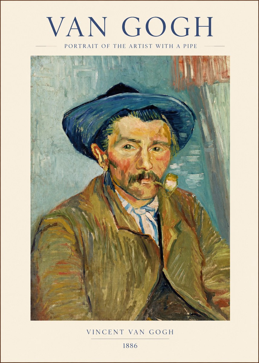 Van Gogh Portrait of the Artist with a Pipe No1 - Plakát
