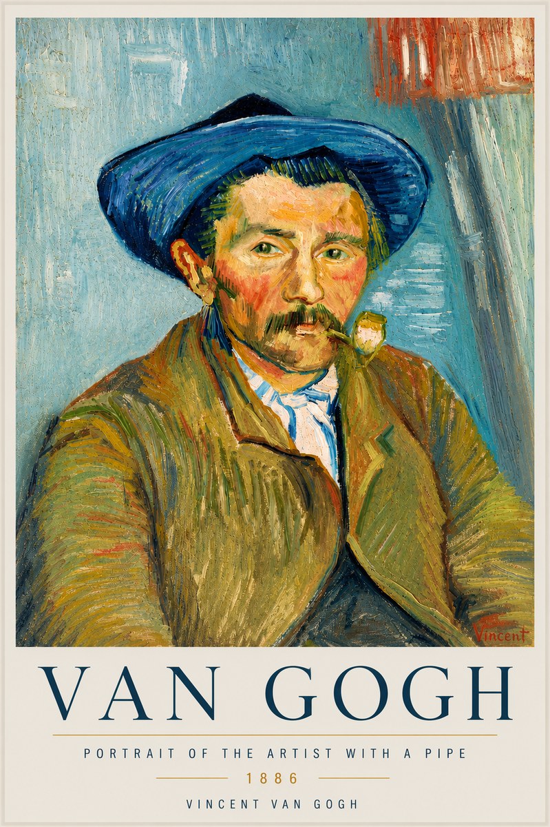 Van Gogh Portrait of the Artist with a Pipe No6 - Plakát