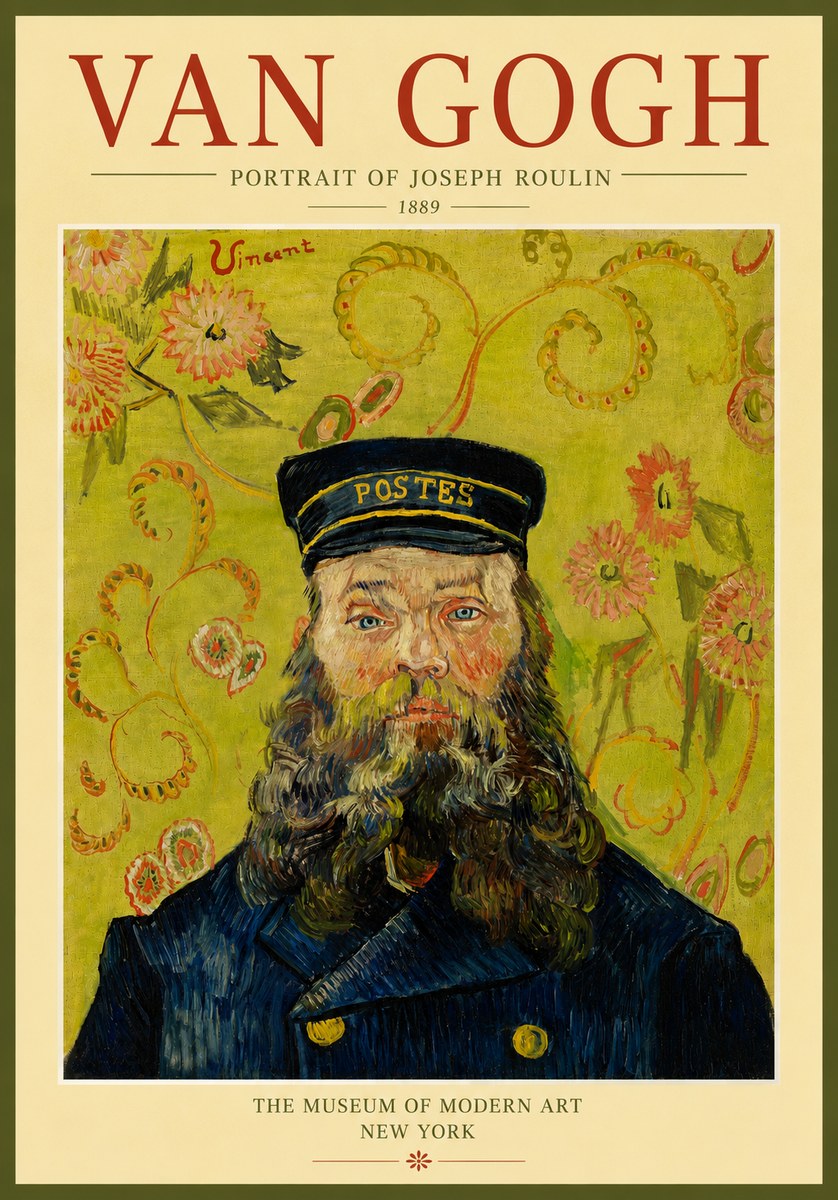 Van Gogh Portrait of Joseph Roulin II No4 - Plakát