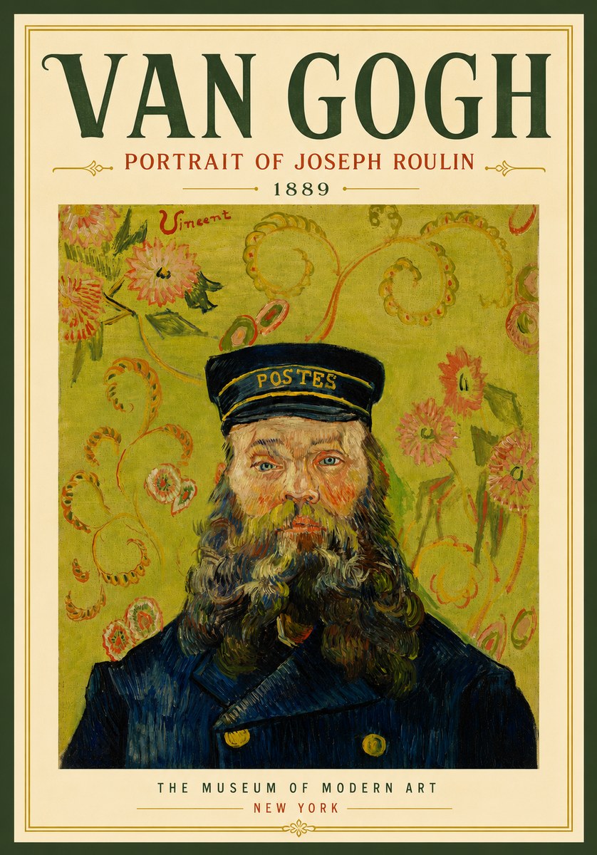 Van Gogh Portrait of Joseph Roulin II No5 - Plakát