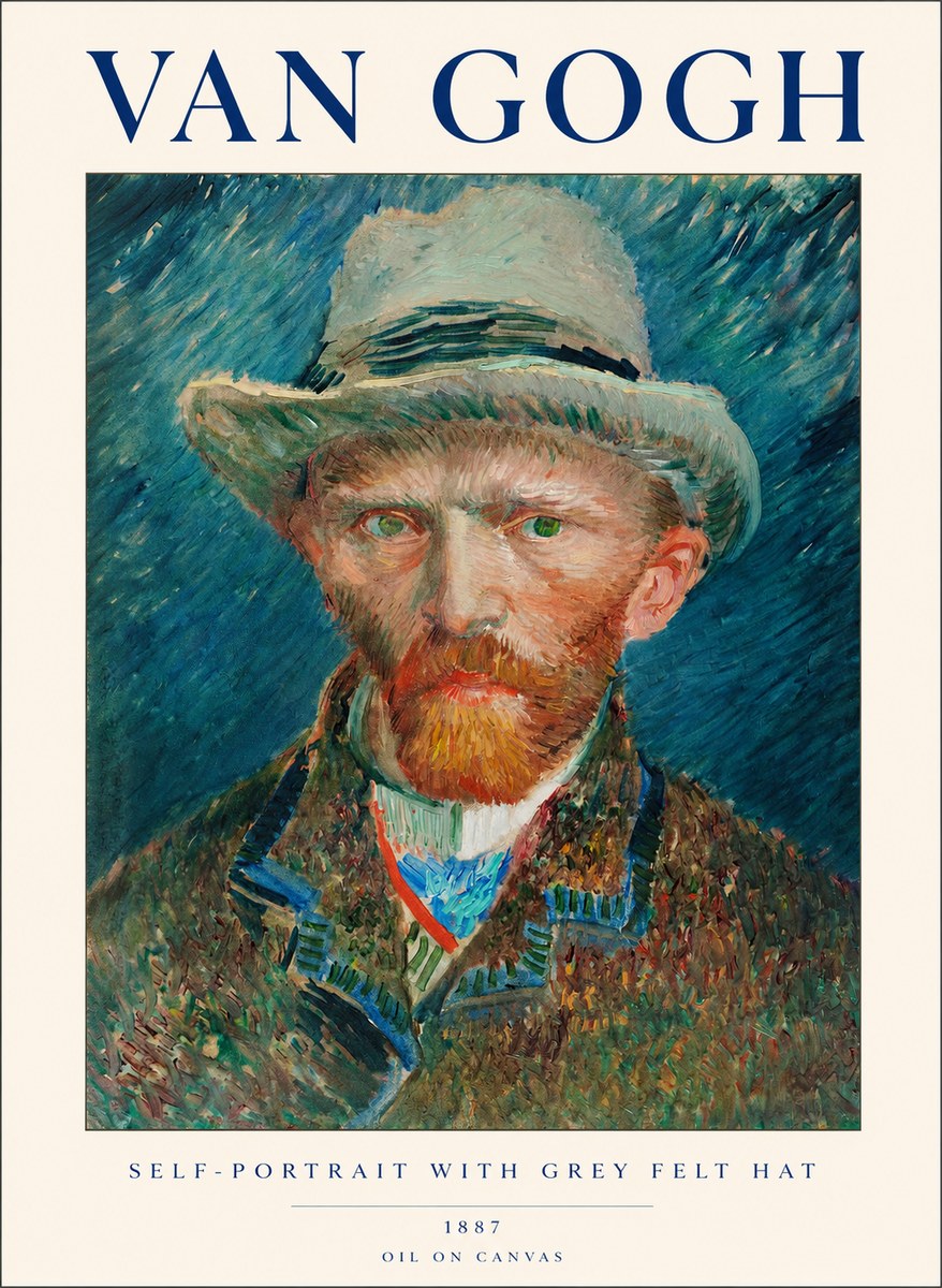 Van Gogh Self-portrait with Grey Felt Hat I No1 - Plakát