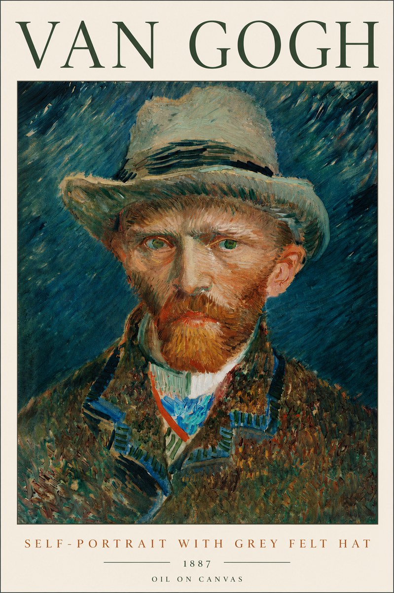 Van Gogh Self-portrait with Grey Felt Hat I No2 - Plakát