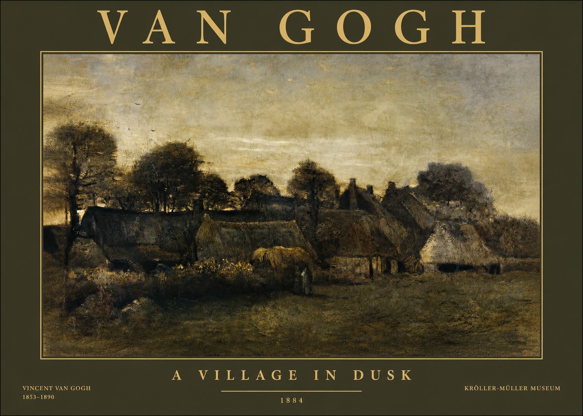Van Gogh A Village in Dusk No2 - Plakát