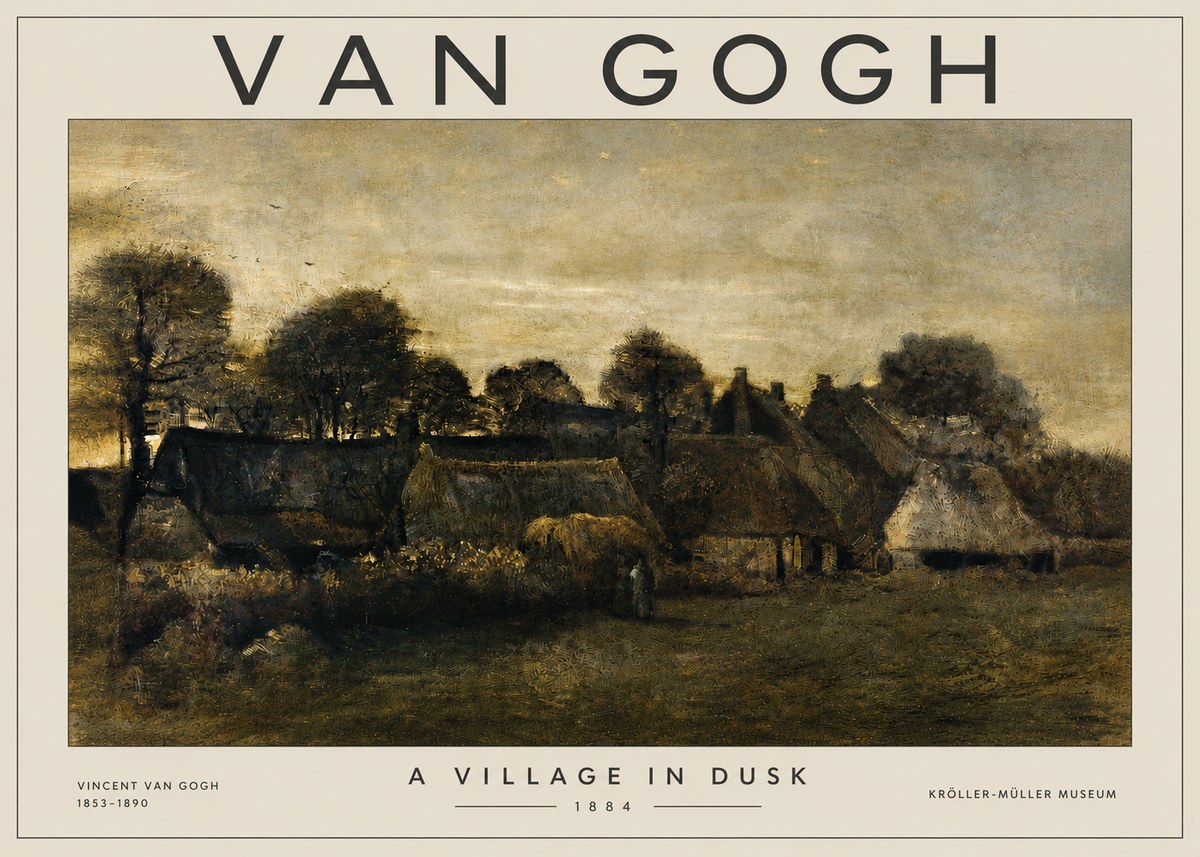 Van Gogh A Village in Dusk No3 - Plakát