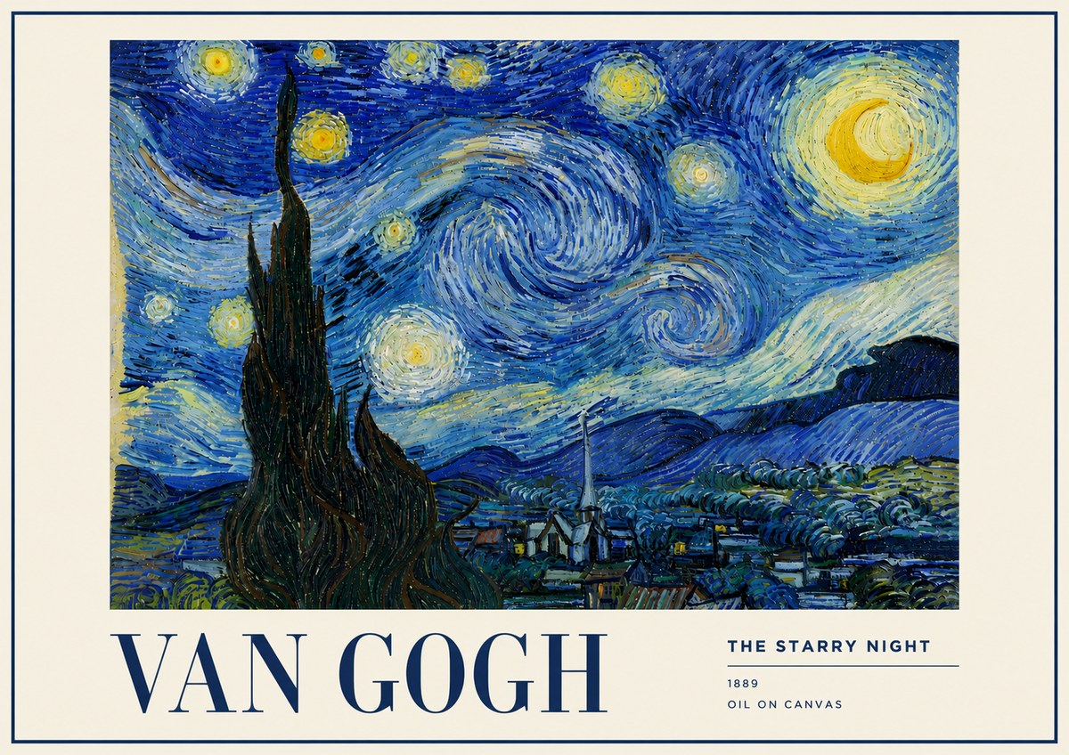 Van Gogh The Starry Night No5 - Plakát