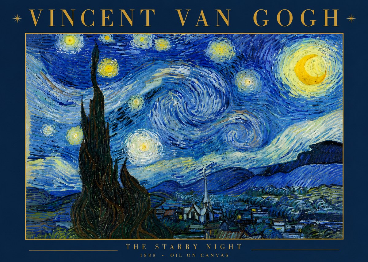Van Gogh The Starry Night No6 - Plakát