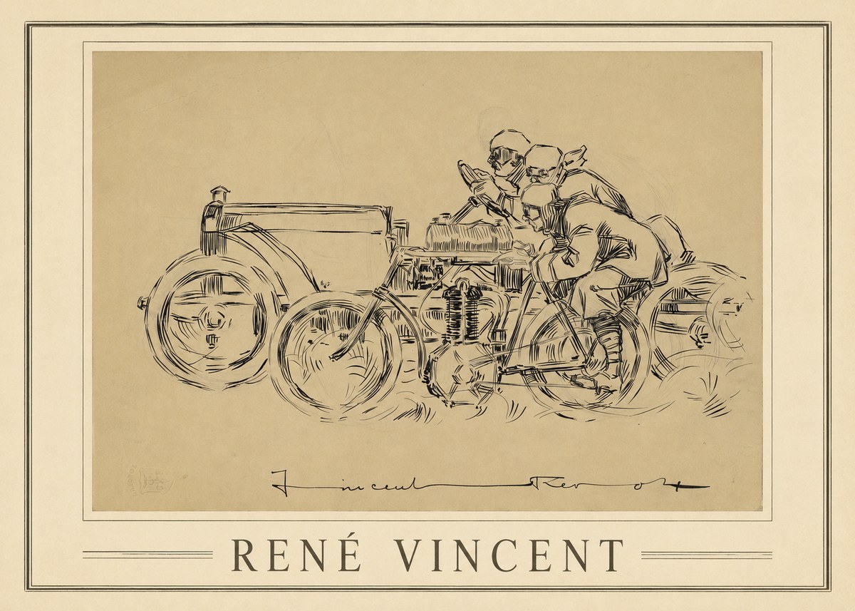 René Vincent Course Automobile No4 - Plakát