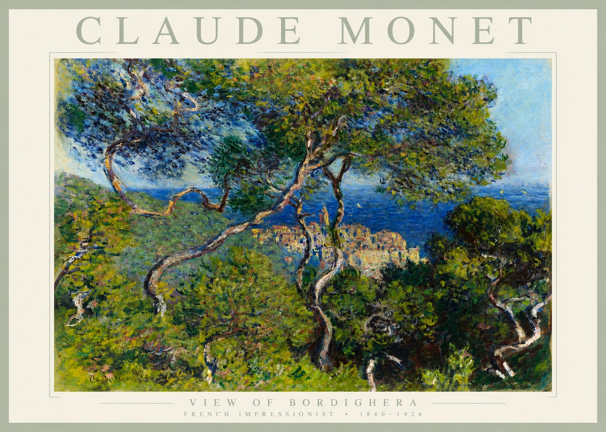 Monet View of Bordighera No3 - Plakát