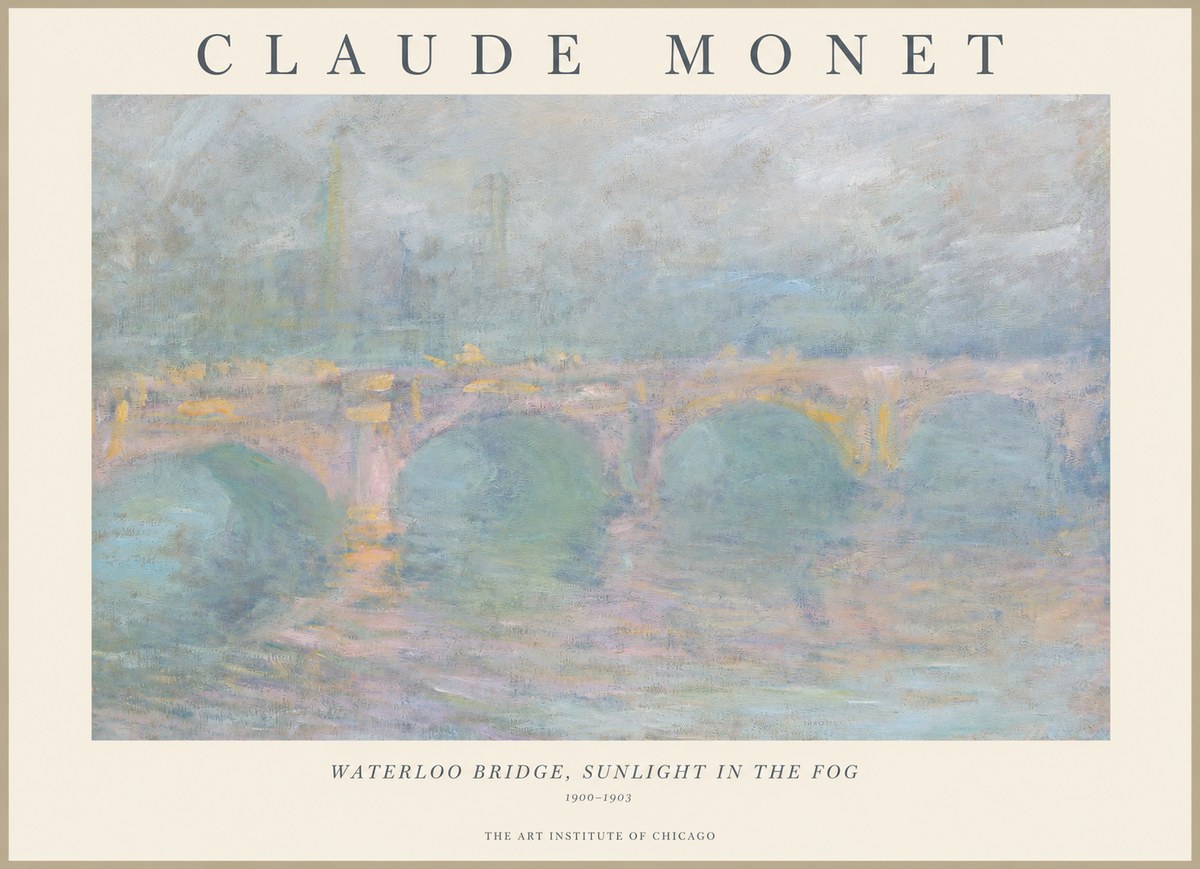 Monet Waterloo Bridge, Sunlight in the Fog I No1 - Plakát
