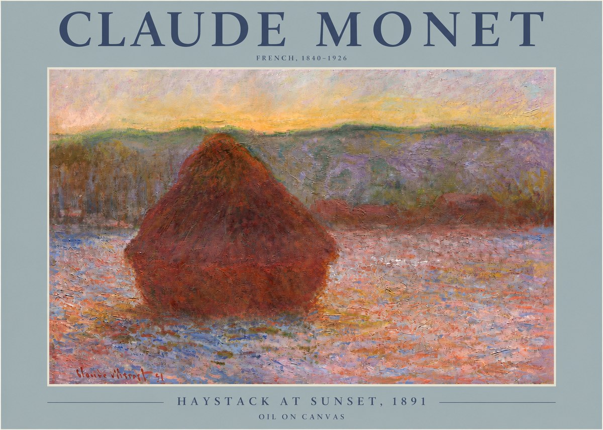 Monet Haystack at Sunset, 1891 No2 - Plakát