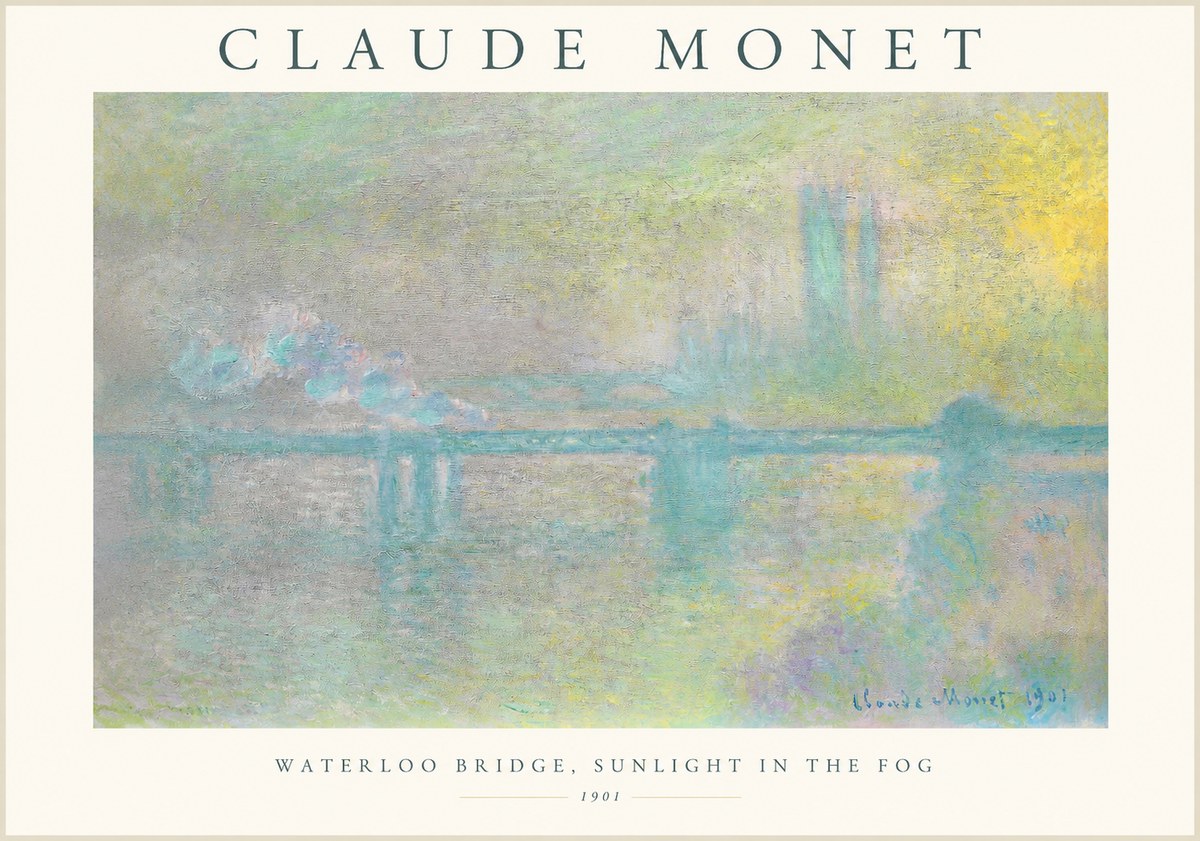 Monet Waterloo Bridge, Sunlight in the Fog II No1 - Plakát