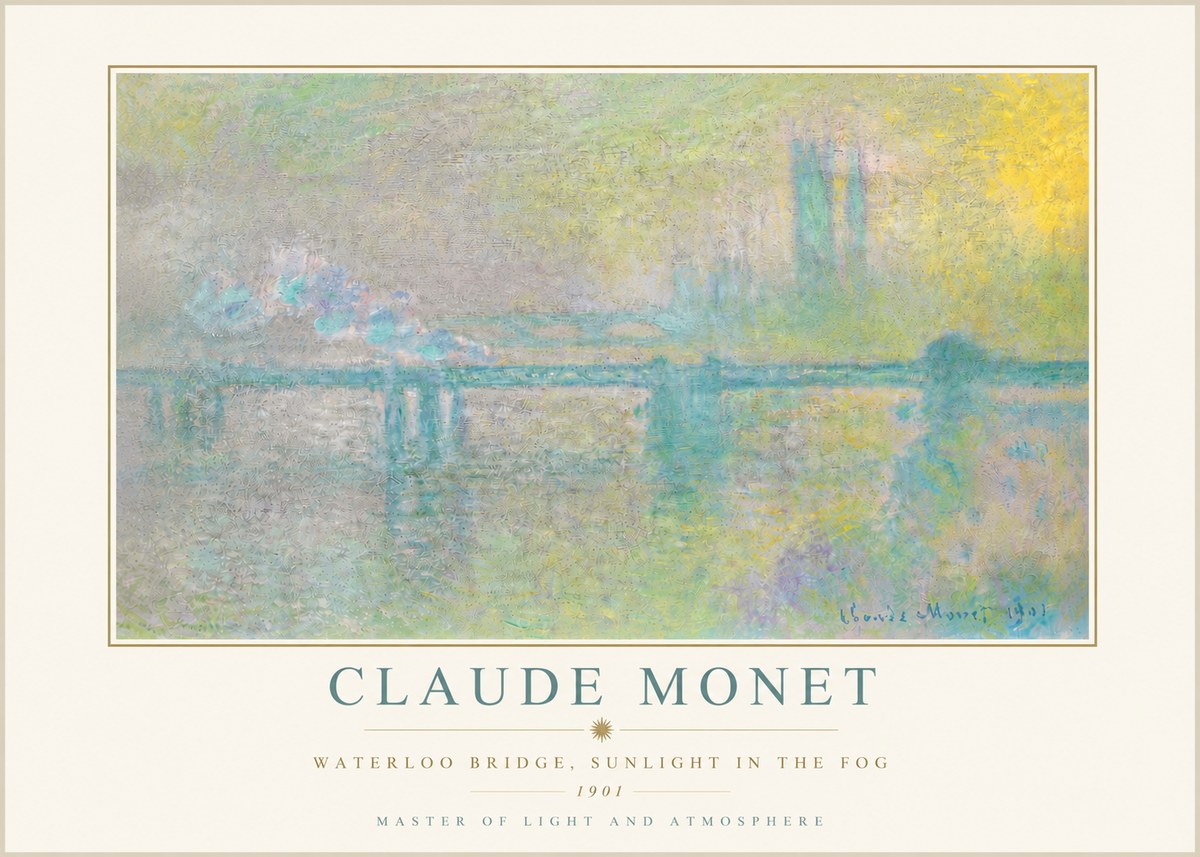 Monet Waterloo Bridge, Sunlight in the Fog II No5 - Plakát