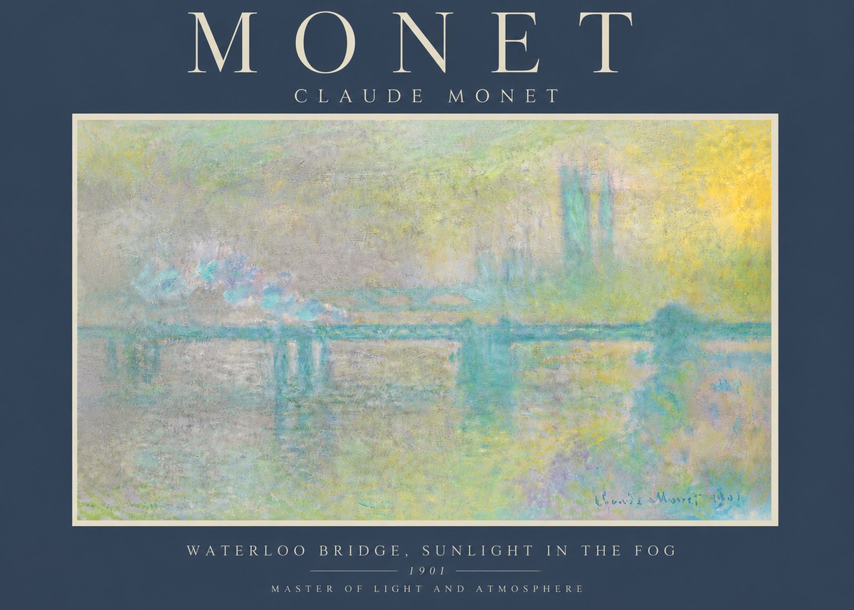 Monet Waterloo Bridge, Sunlight in the Fog II No6 - Plakát
