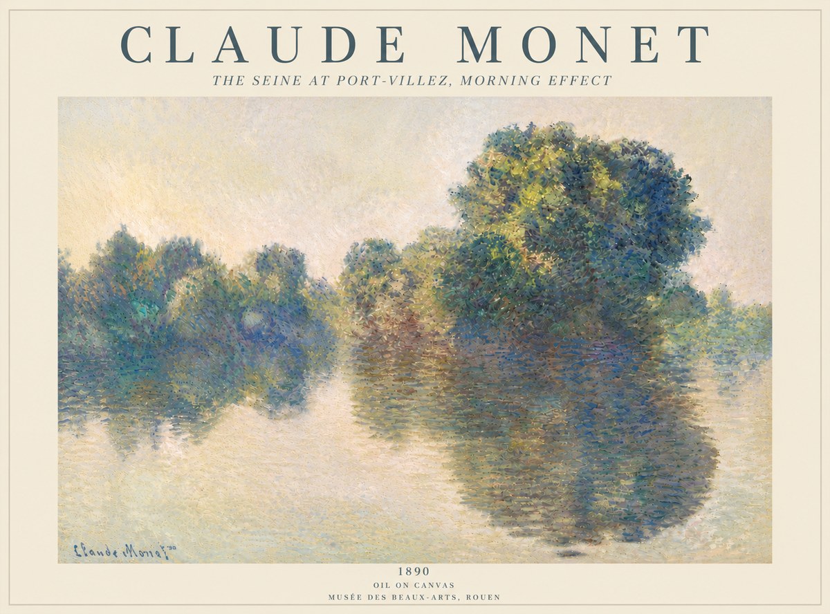 Monet The Seine at Port-villez, Morning Effect No5 - Plakát