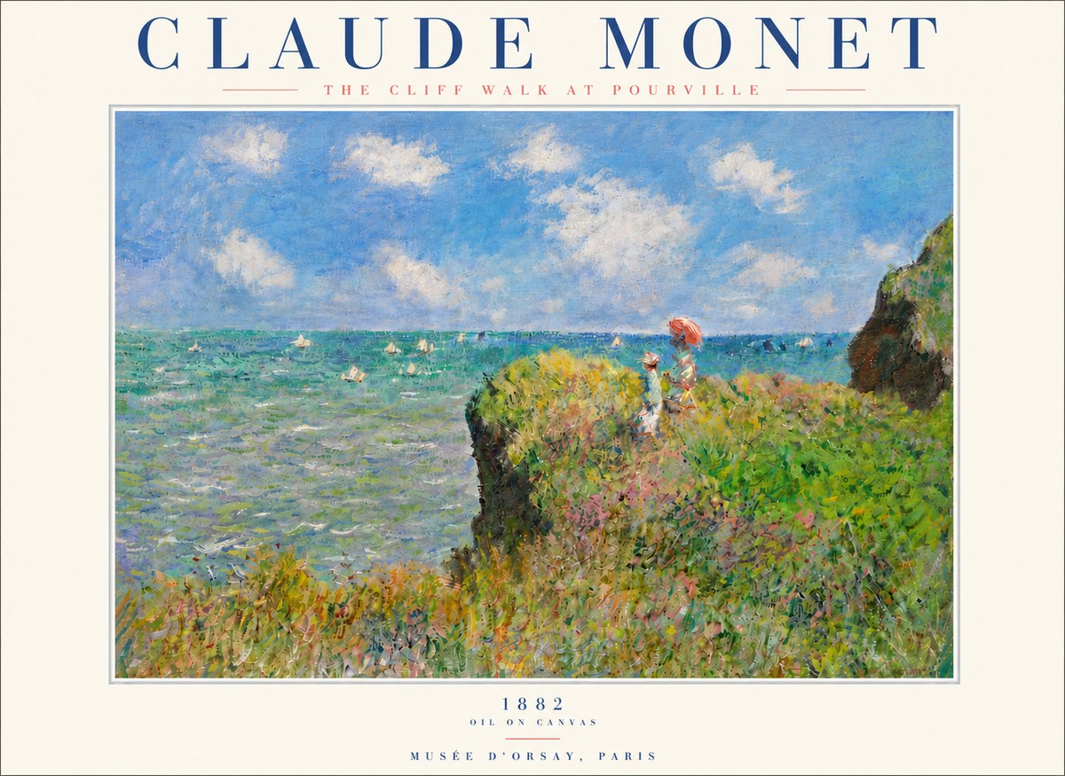 Monet The Cliff Walk at Pourville No5 - Plakát
