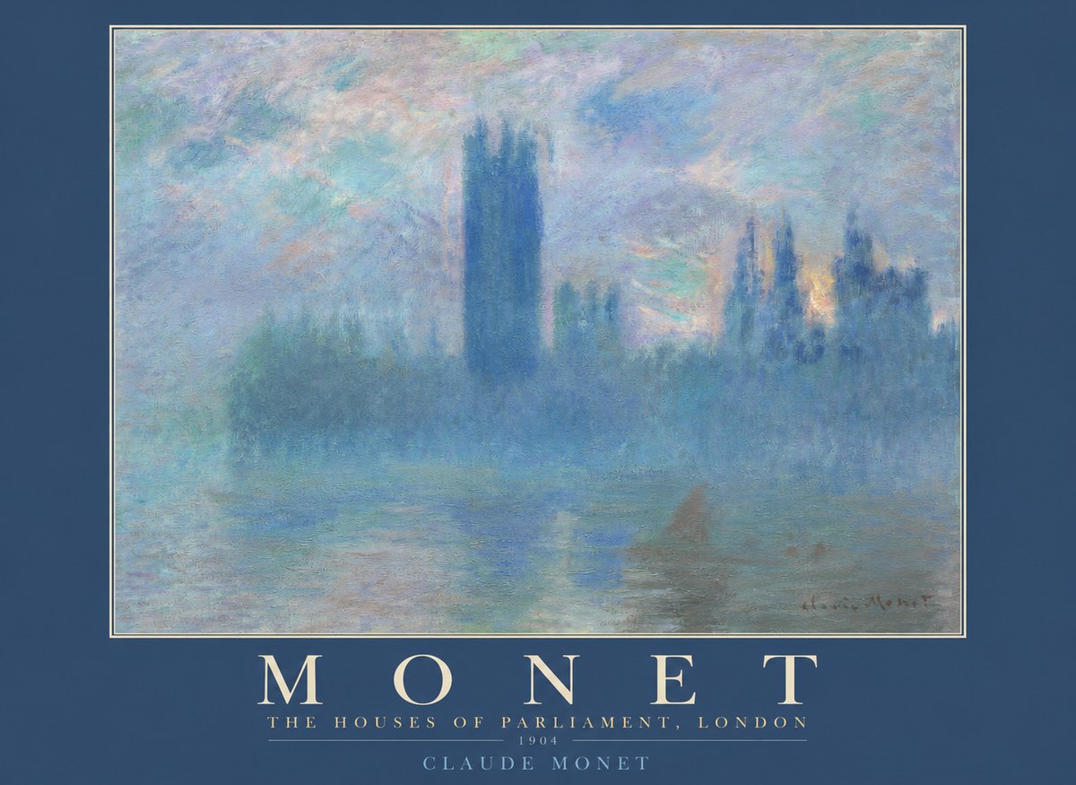 Monet The Houses of Parliament, London I No2 - Plakát