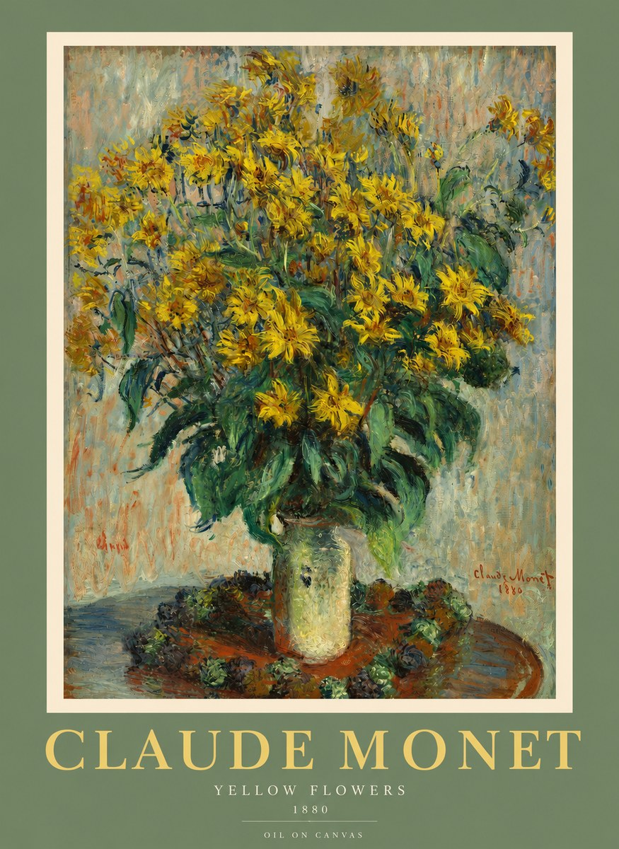 Monet Yellow Flowers No2 - Plakát