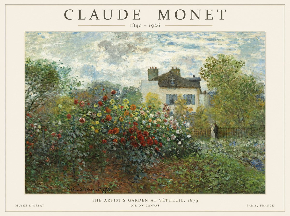 Monet The Artist's Garden at Vétheuil, 1879 No1 - Plakát