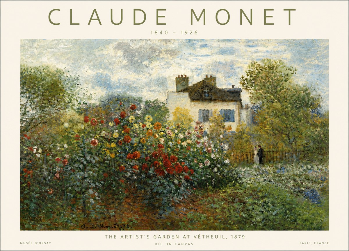Monet The Artist's Garden at Vétheuil, 1879 No4 - Plakát