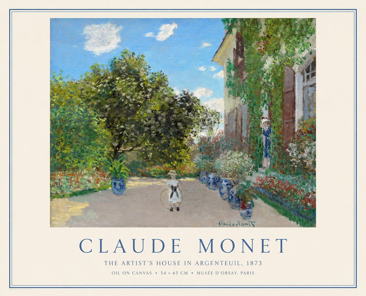 Monet The Artist's House in Argenteuil, 1873 No1 - Plakát