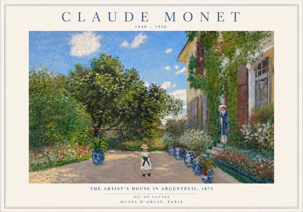 Monet The Artist's House in Argenteuil, 1873 No5 - Plakát