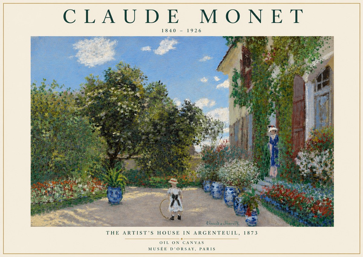Monet The Artist's House in Argenteuil, 1873 No6 - Plakát
