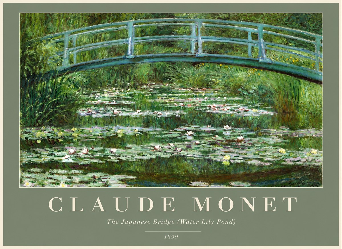 Monet The Japanese Bridge (Water Lily Pond) No2 - Plakát