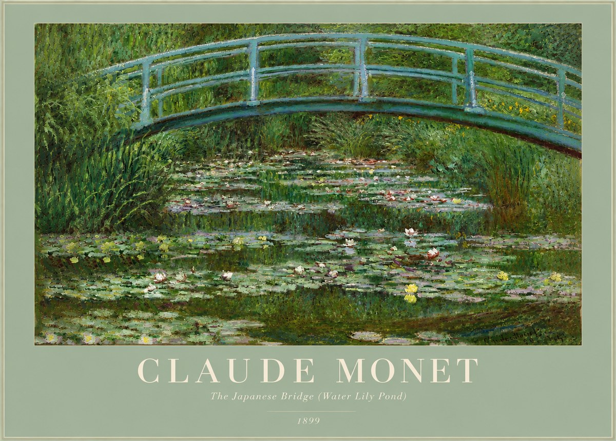 Monet The Japanese Bridge (Water Lily Pond) No4 - Plakát