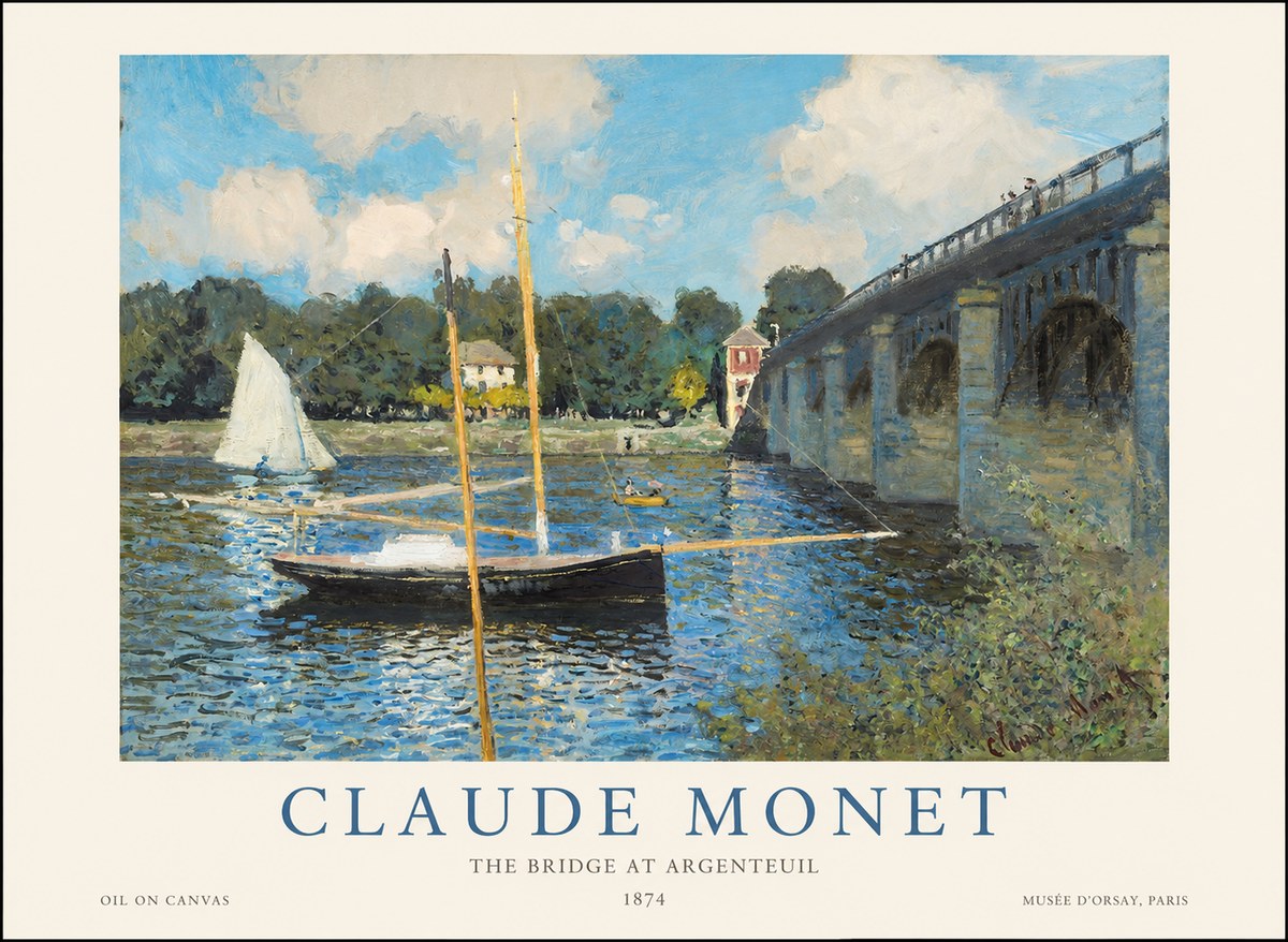 Monet The Bridge at Argenteuil I No1 - Plakát