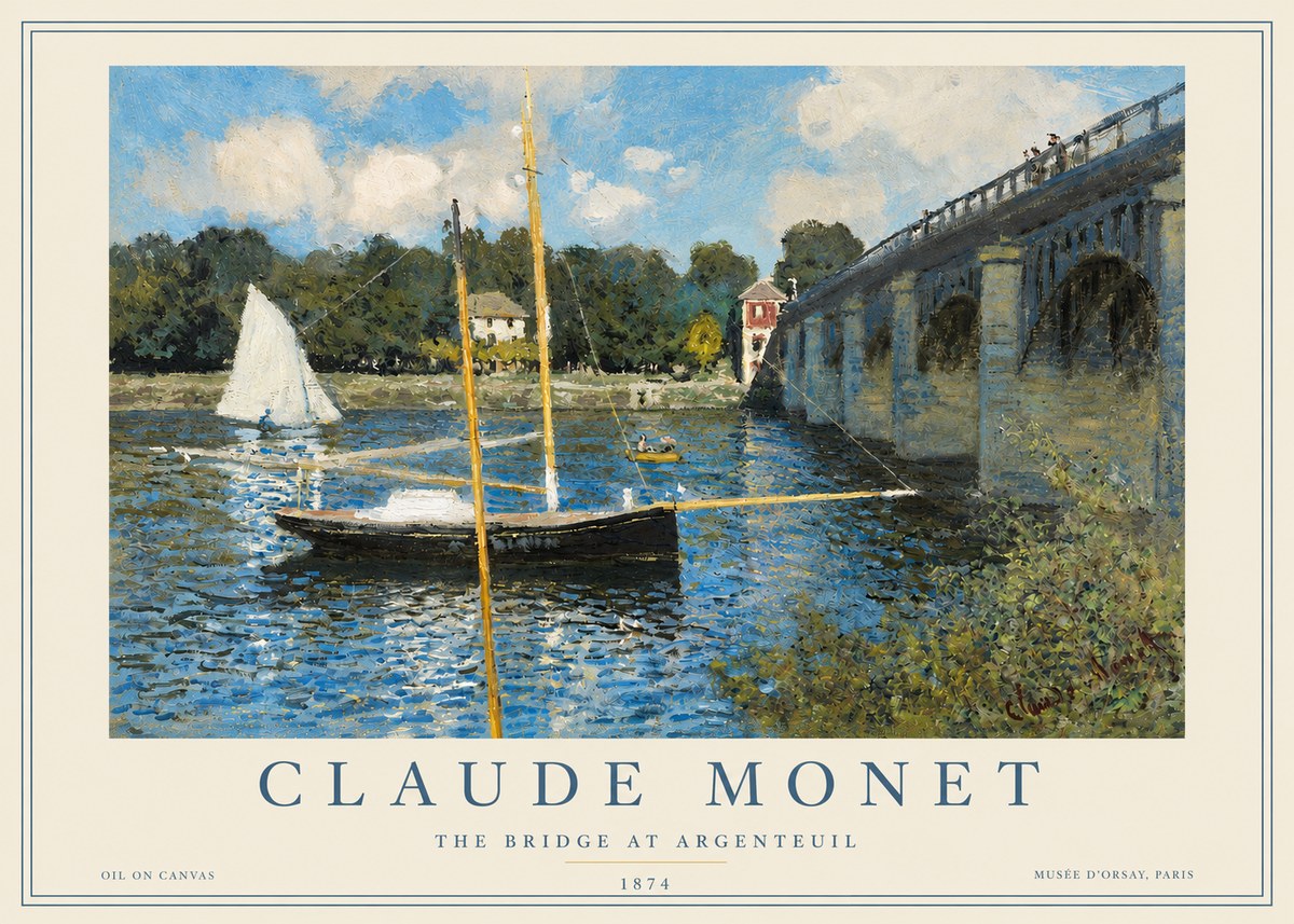 Monet The Bridge at Argenteuil I No3 - Plakát