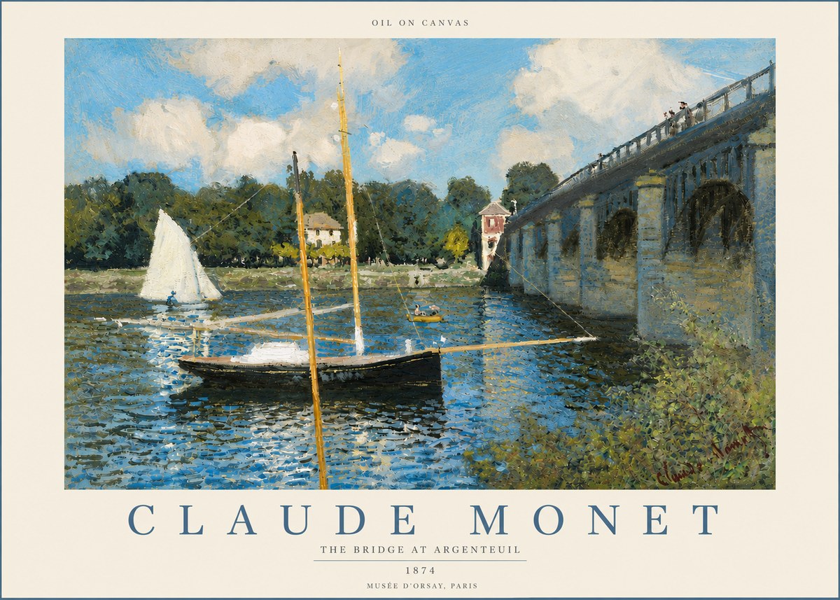Monet The Bridge at Argenteuil I No4 - Plakát