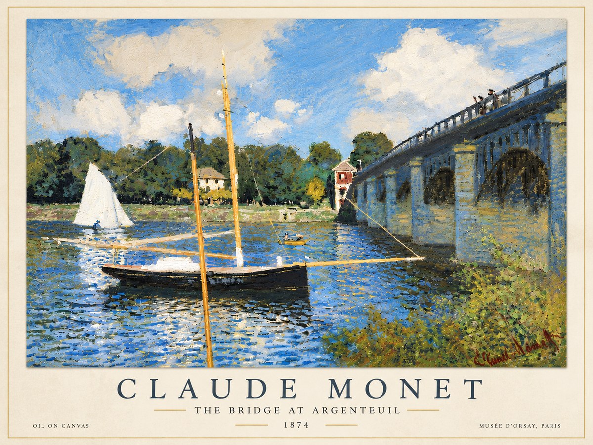 Monet The Bridge at Argenteuil I No6 - Plakát