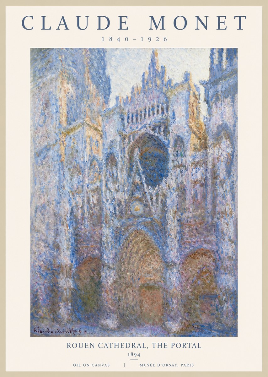 Monet Rouen Cathedral, the Portal No2 - Plakát