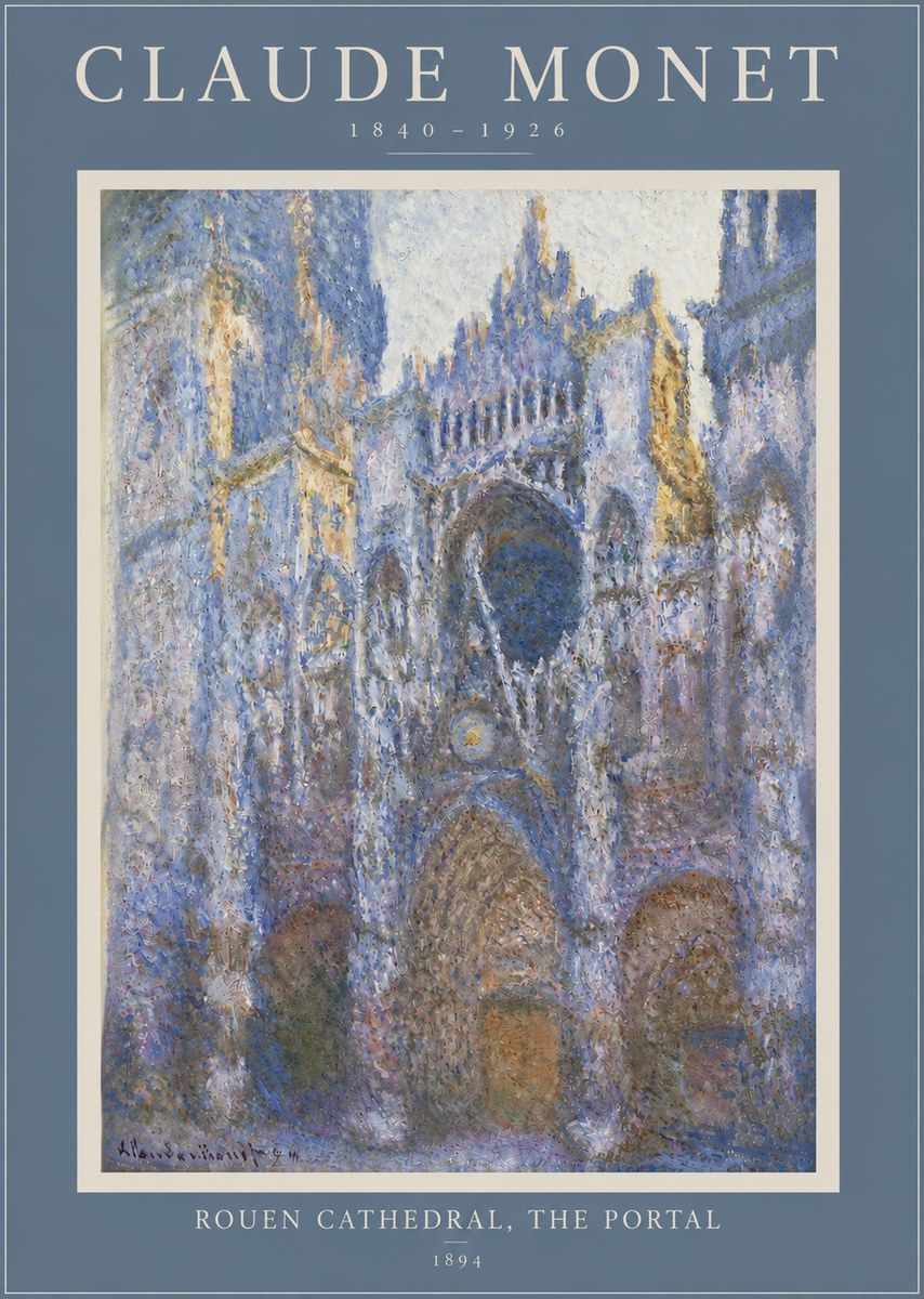 Monet Rouen Cathedral, the Portal No3 - Plakát