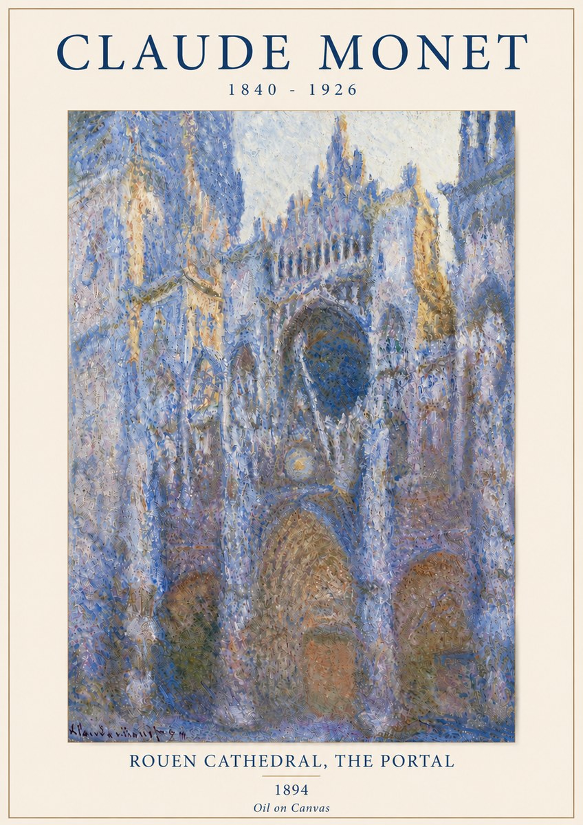 Monet Rouen Cathedral, the Portal No4 - Plakát