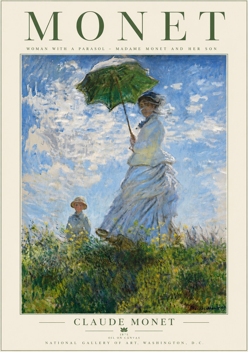 Monet Woman with a Parasol – Madame Monet and Her Son No5 - Plakát