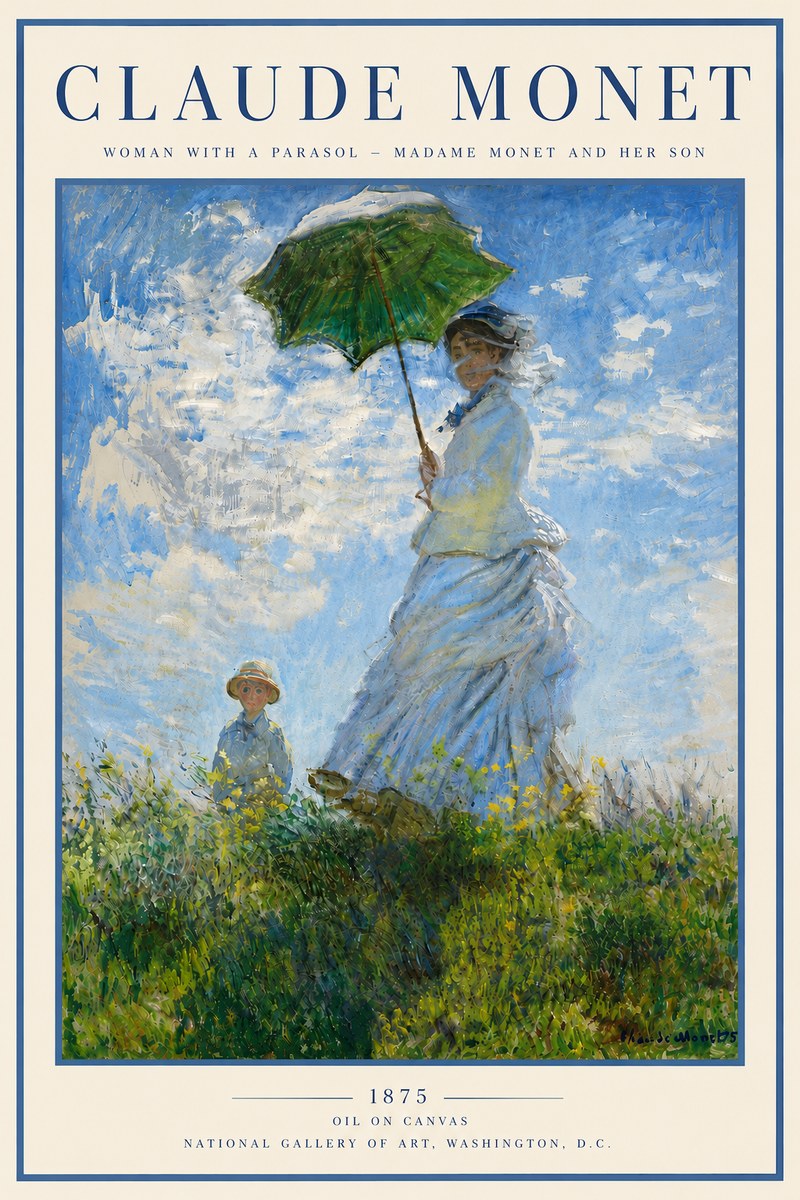 Monet Woman with a Parasol – Madame Monet and Her Son No6 - Plakát