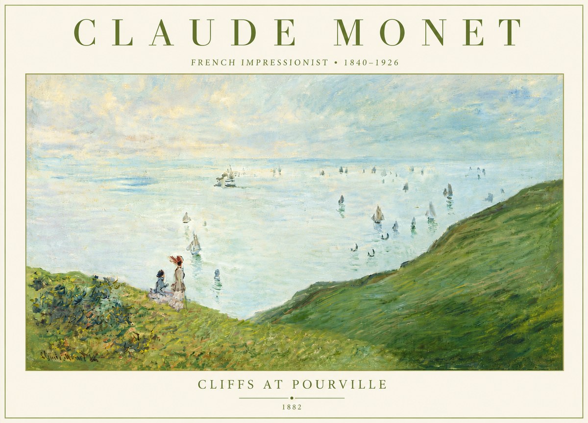 Monet Cliffs at Pourville I No5 - Plakát