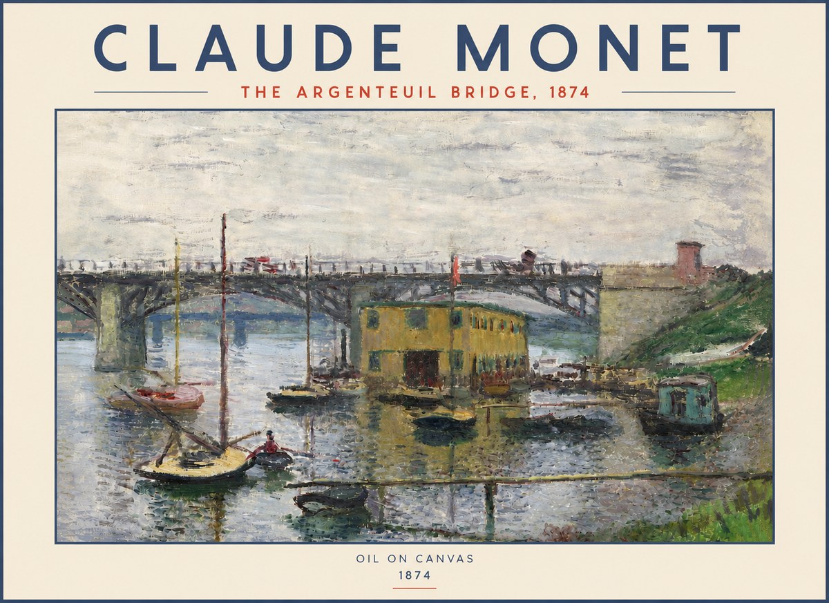 Monet The Argenteuil Bridge No4 - Plakát