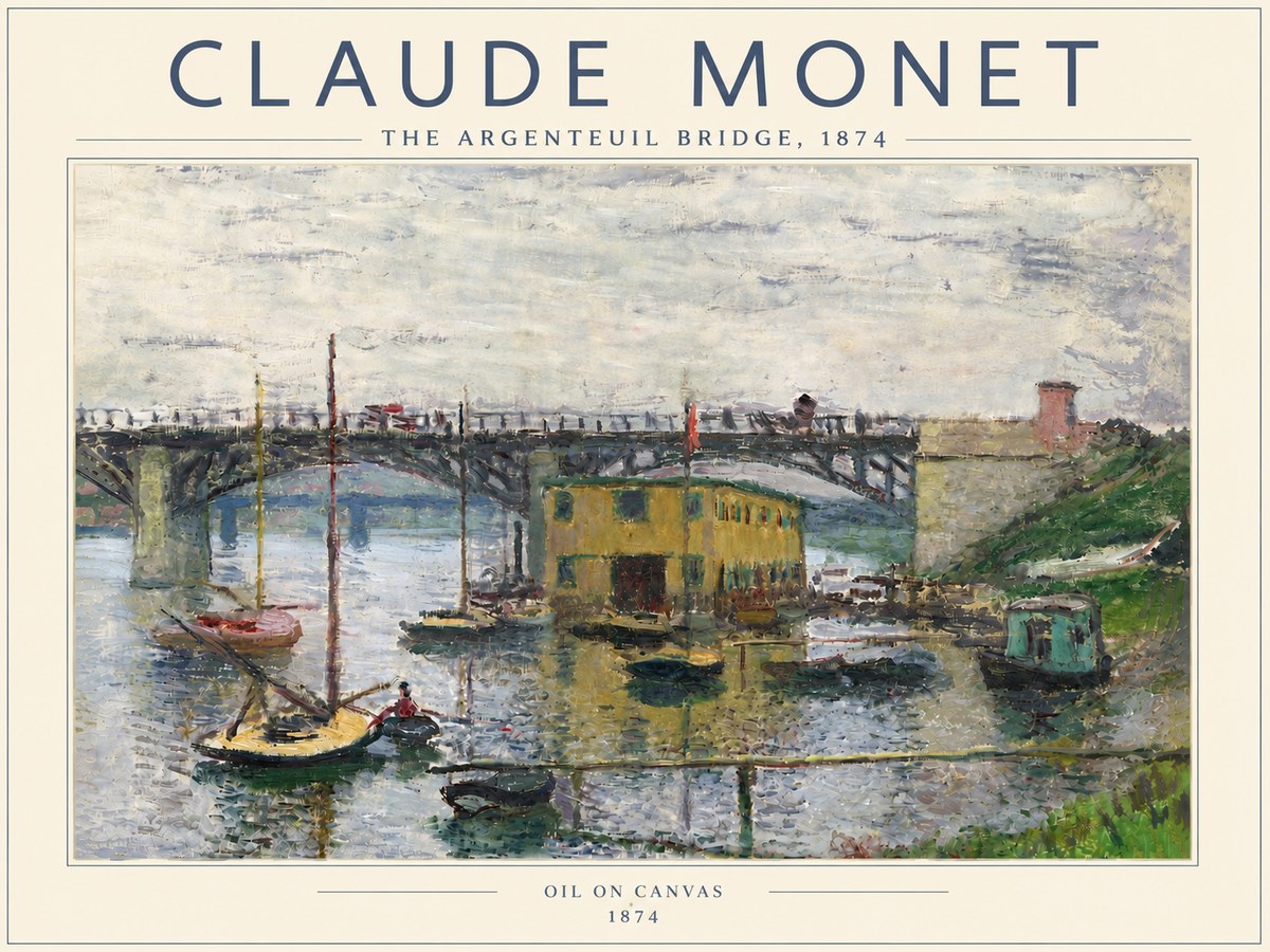 Monet The Argenteuil Bridge No6 - Plakát
