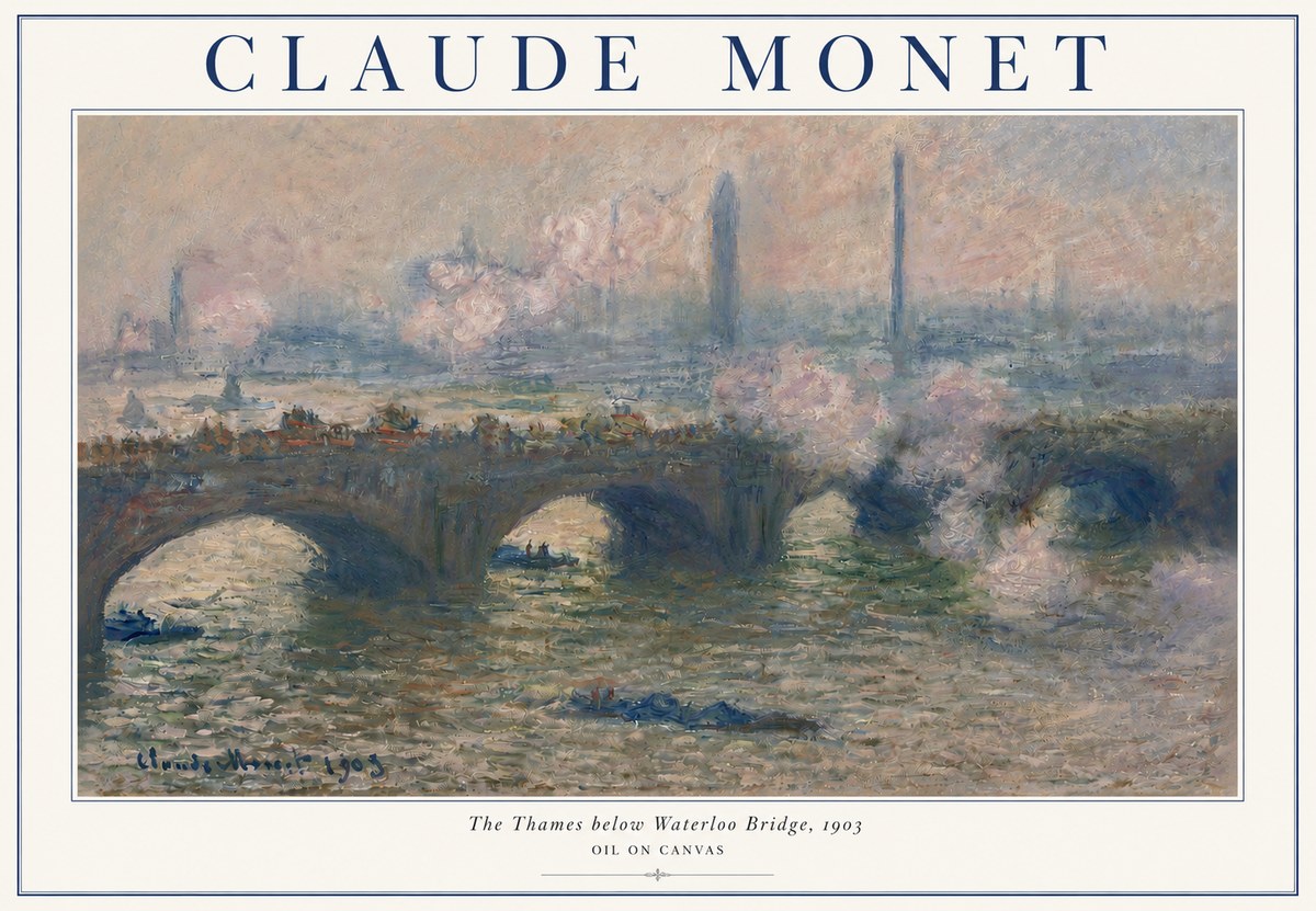 Monet The Thames Below Waterloo Bridge, 1903 No3 - Plakát
