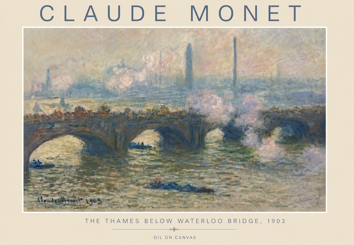 Monet The Thames Below Waterloo Bridge, 1903 No4 - Plakát
