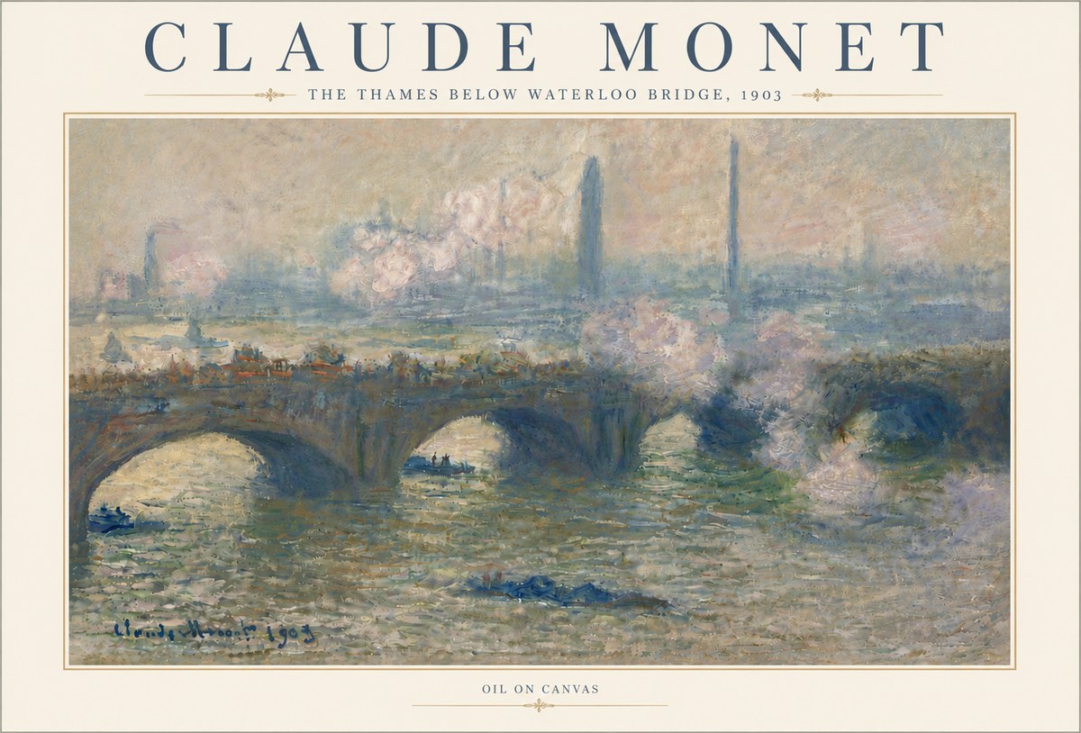 Monet The Thames Below Waterloo Bridge, 1903 No6 - Plakát